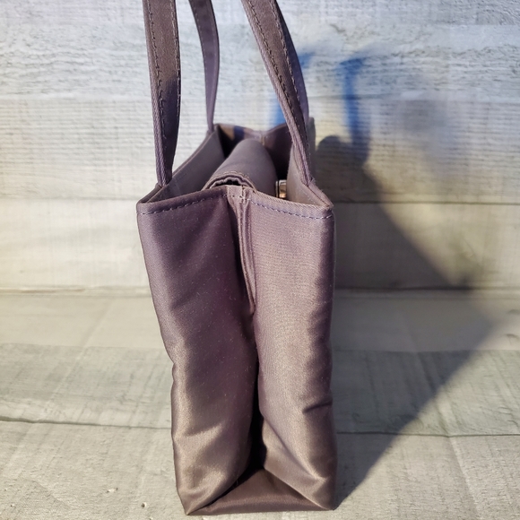 Kate Spade Vintage Sam Mini Box Tote Gray Nylon Evening Bag - Picture 4 of 10